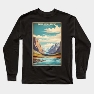 Gates of the Arctic National Park Alaska USA Vintage Travel Retro Tourism Long Sleeve T-Shirt